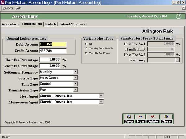 Software Screenshot - Associations Settlement Info